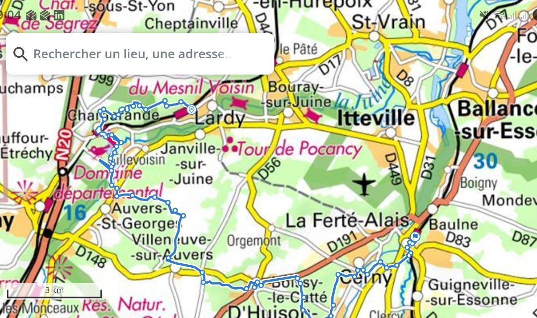 Itinéraire de la sortie